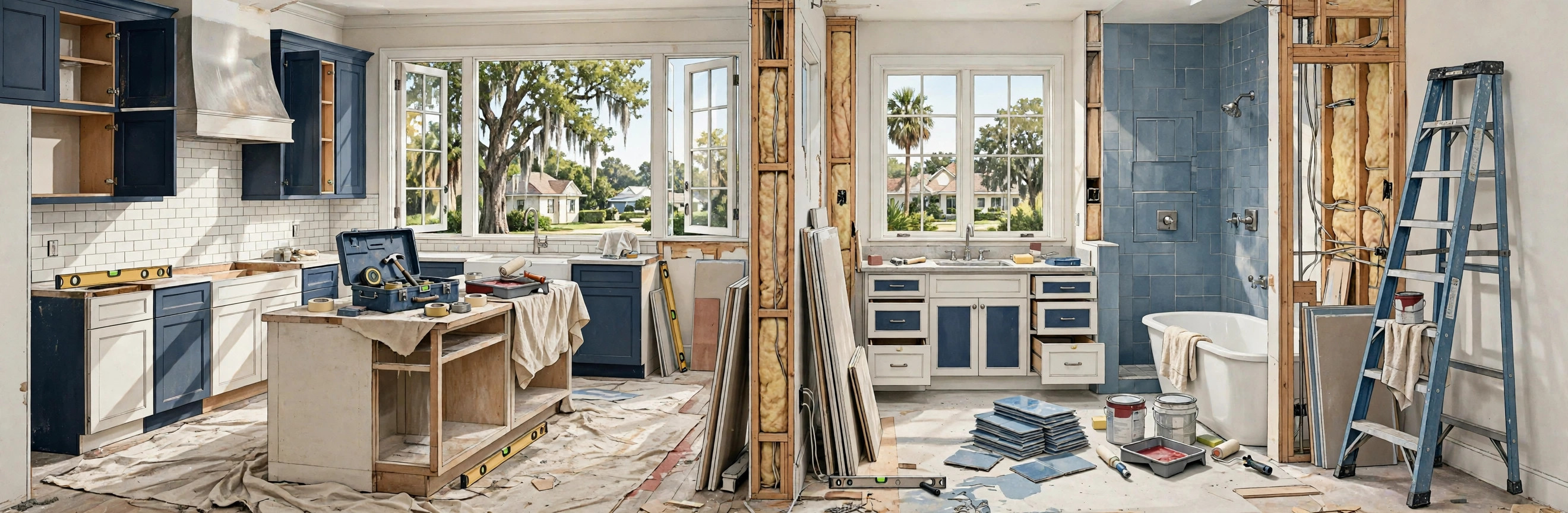 Remodeled home interior in Houston, TX